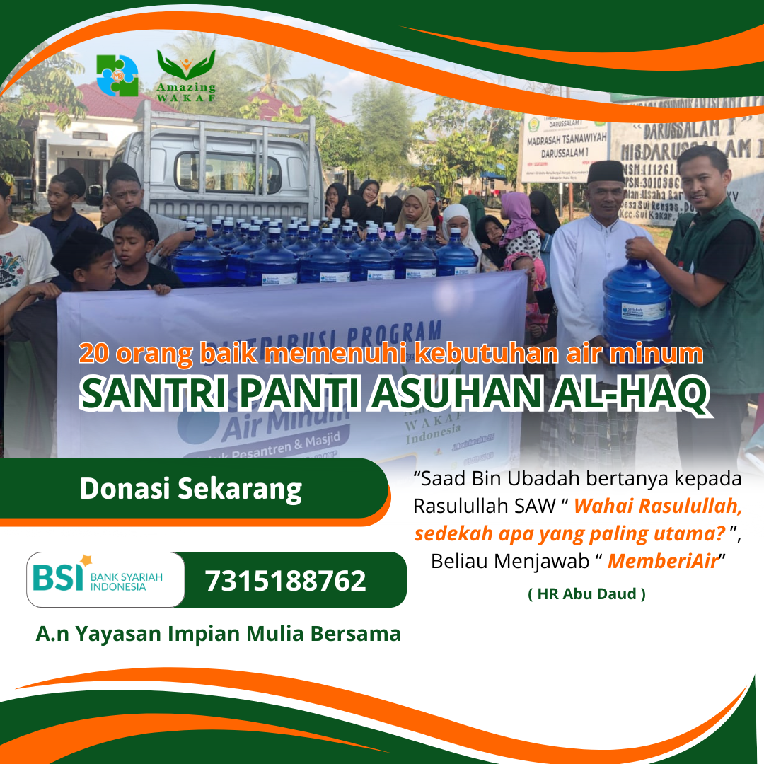 Donasi Air Galon Untuk Santri Panti Asuhan Al-Haq